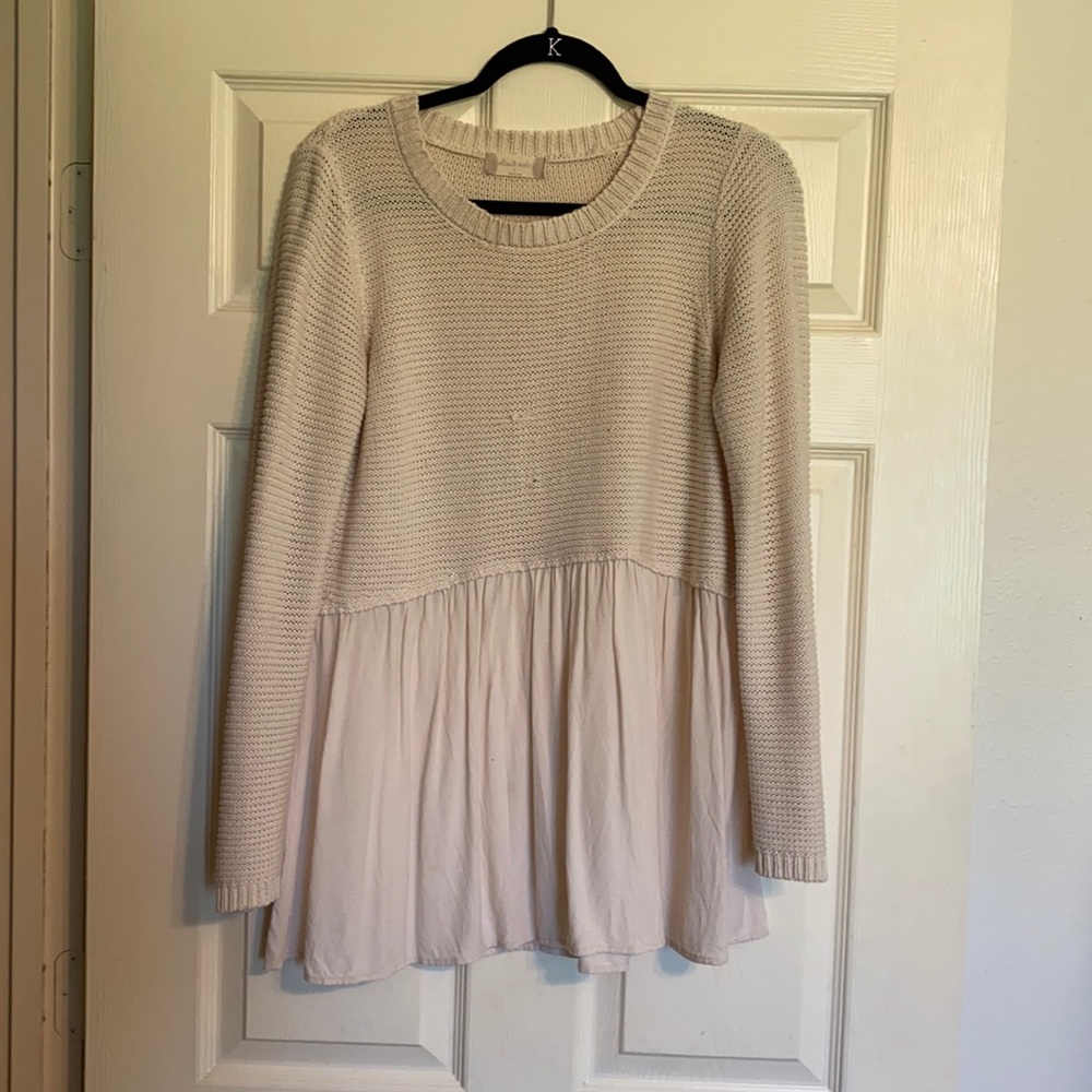 Cream peplum sweater